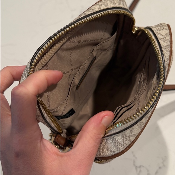 Michael Kors Beige and Brown Monogram Crossbody - Picture 3 of 5